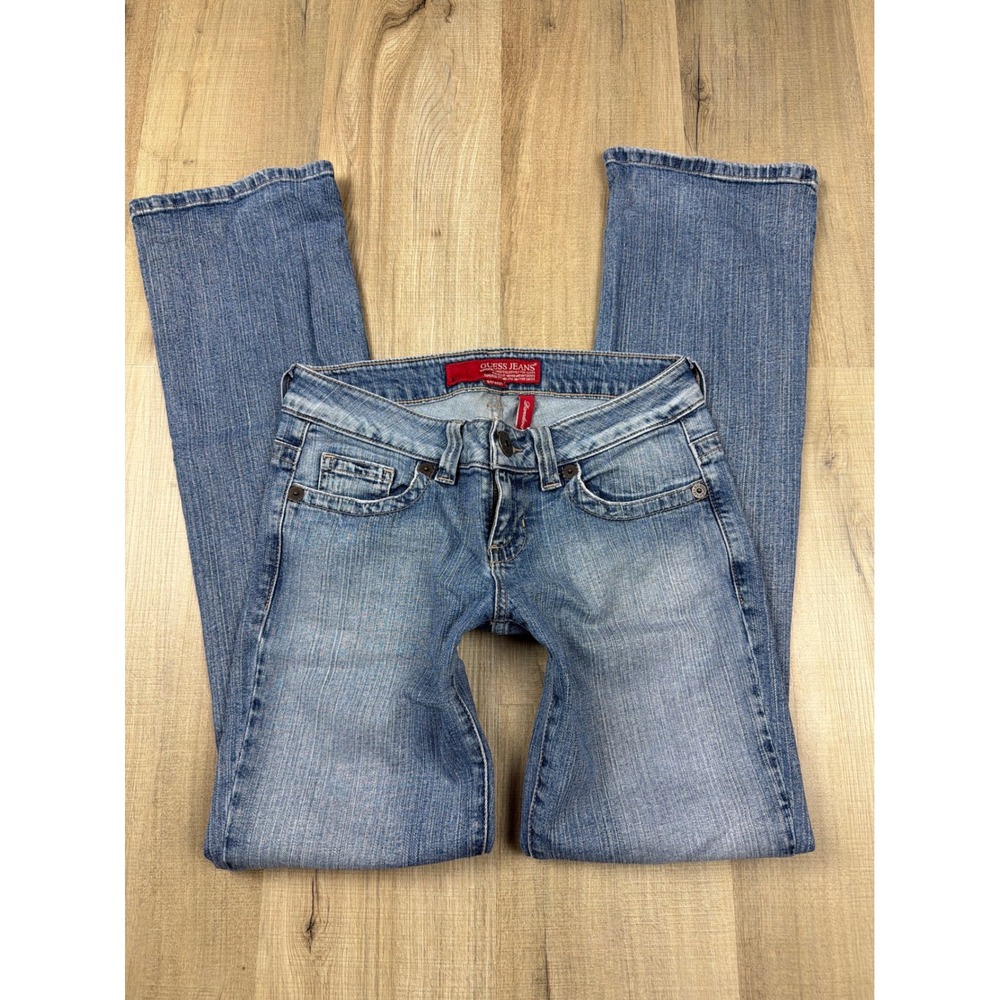 Vintage Guess Jeans Daredevil Bootcut Y2K Low Rise Stretch Denim Blue Size 28